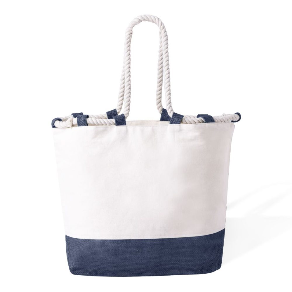 Bolso personalizado grande de algodón y yute para mujer y playa - Imagen 3