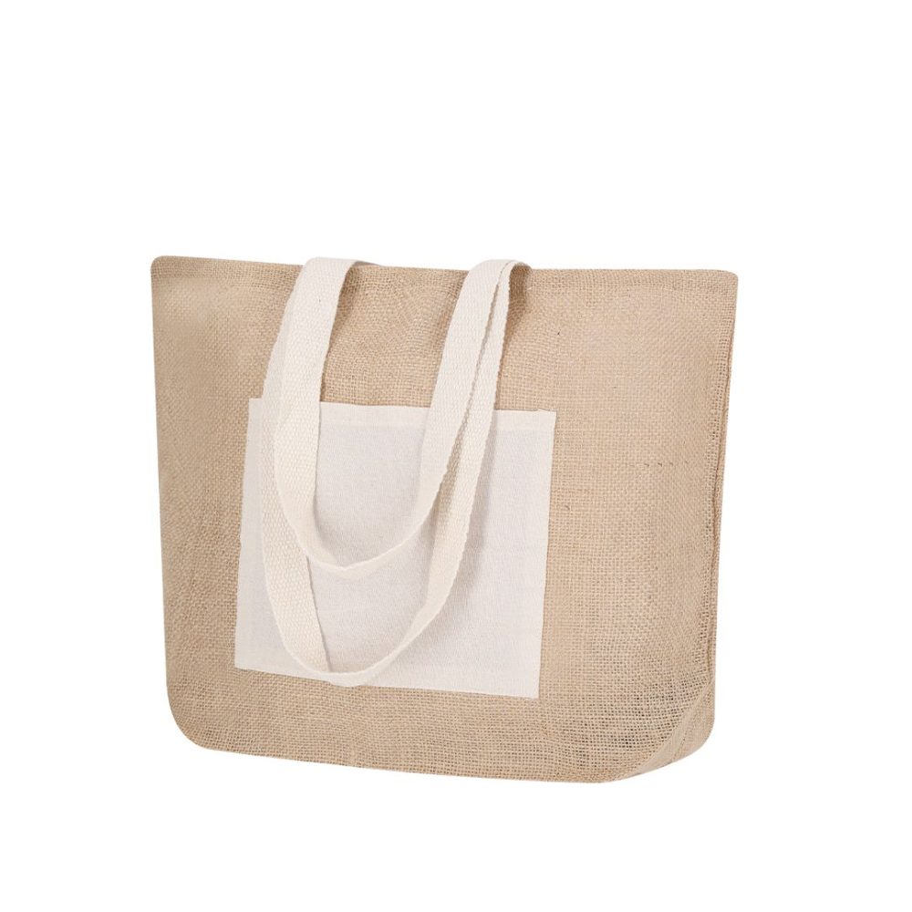 Bolsa de Playa Personalizada con Nombre o Iniciales | Bolso de Yute con Asas Largas - Imagen 3